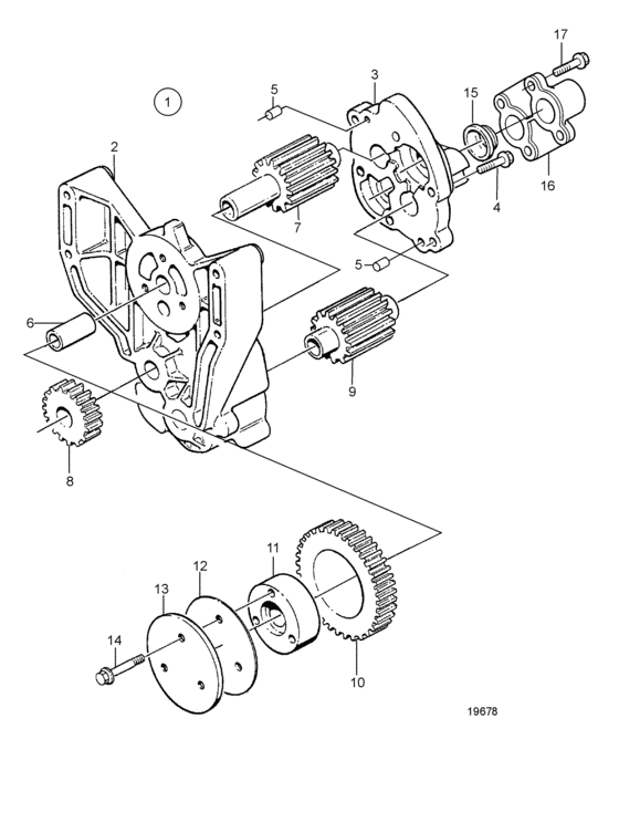 Схема узла Масляный Насос Для Volvo Penta D12C-A Mp