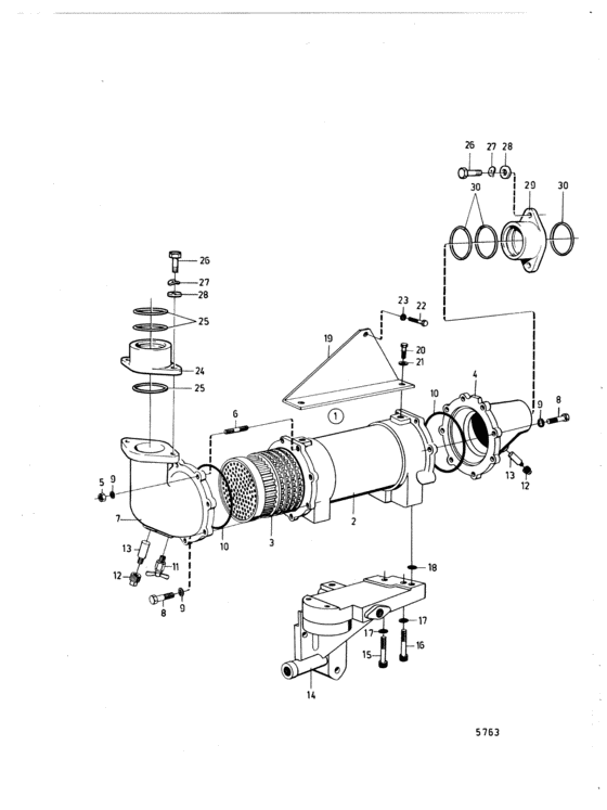Схема узла Масляный Охладитель Для Volvo Penta Tad120Ahc