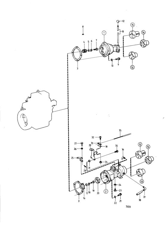 Схема узла Connecting Components Reverse Gear Для Volvo Penta Md17C