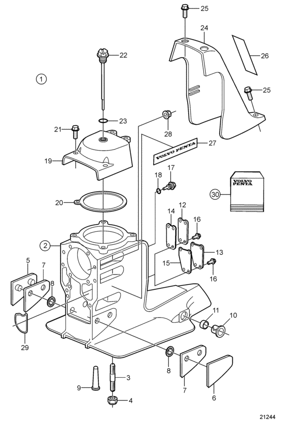 Схема узла Upper Gearhousing Для Volvo Penta Dp-Smtd1 1.95
