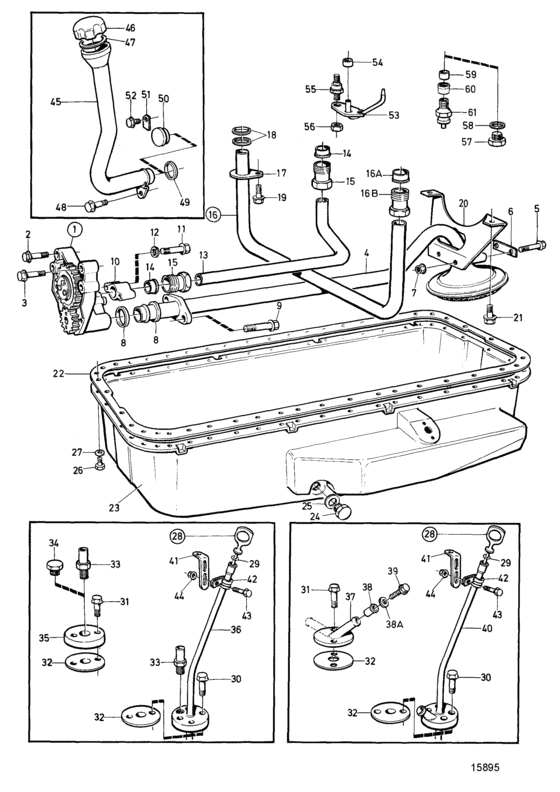 Схема узла Lubricating System: A Для Volvo Penta Tamd71A