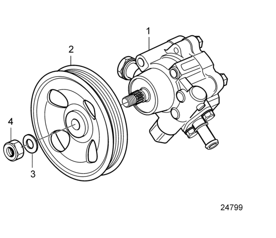Схема узла Servo Pump Для Volvo Penta D3-170A-D