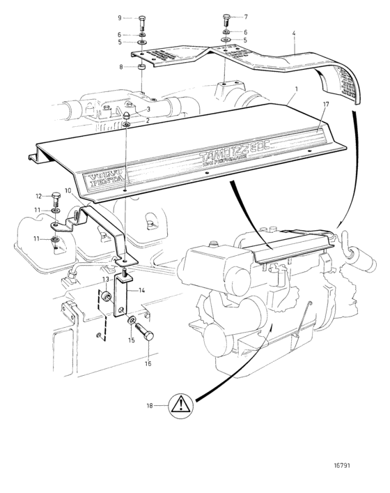 Схема узла Cover And Heat Protecting Для Volvo Penta Tamd122P-B