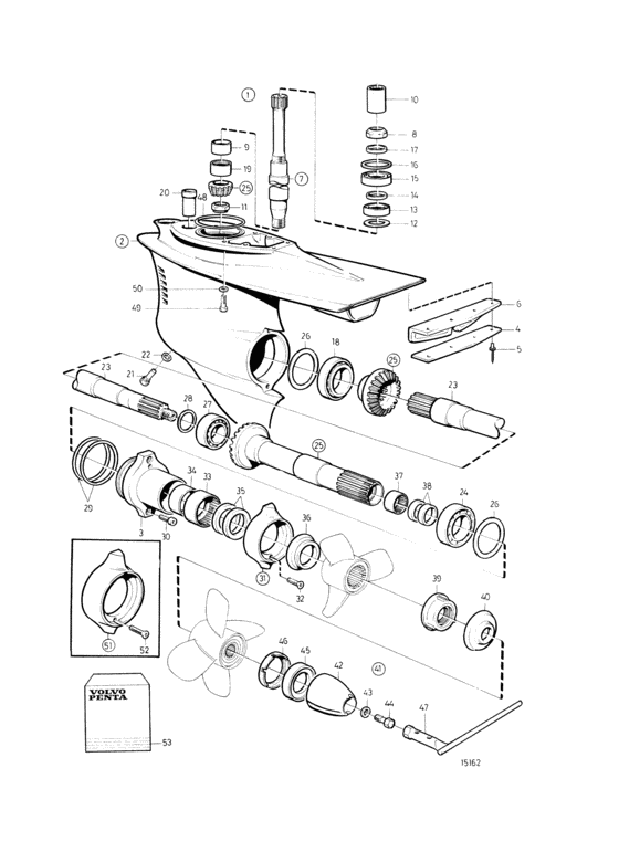 Схема узла Lower Gear Unit Для Volvo Penta Ad31D