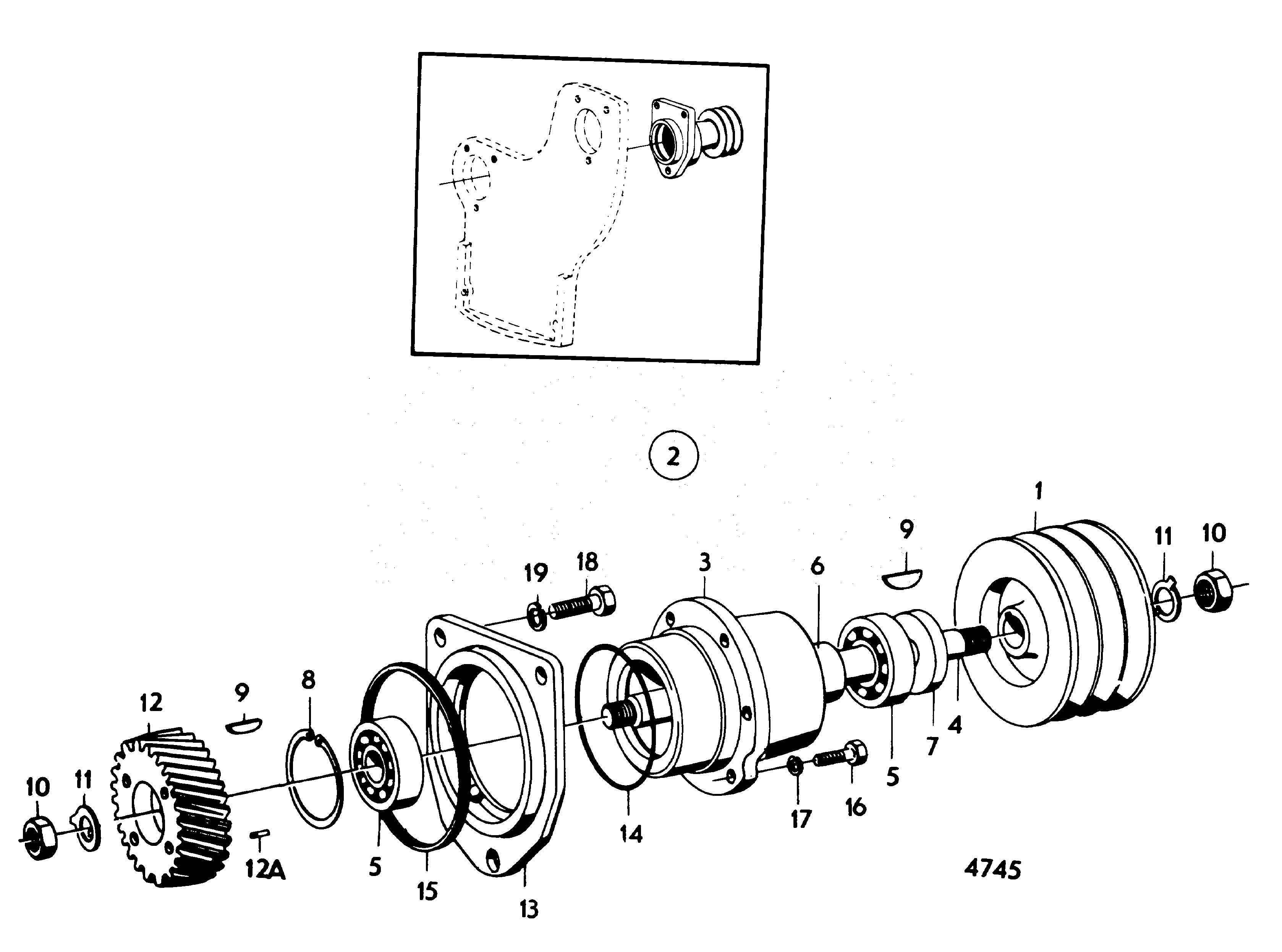 Схема узла Extra Power Take Off, Keel Cooling. Right Hand Front, Facing Backwards
