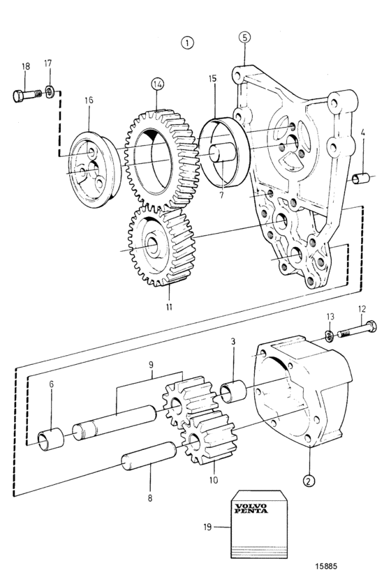 Схема узла Масляный Насос Для Volvo Penta Tmd121C