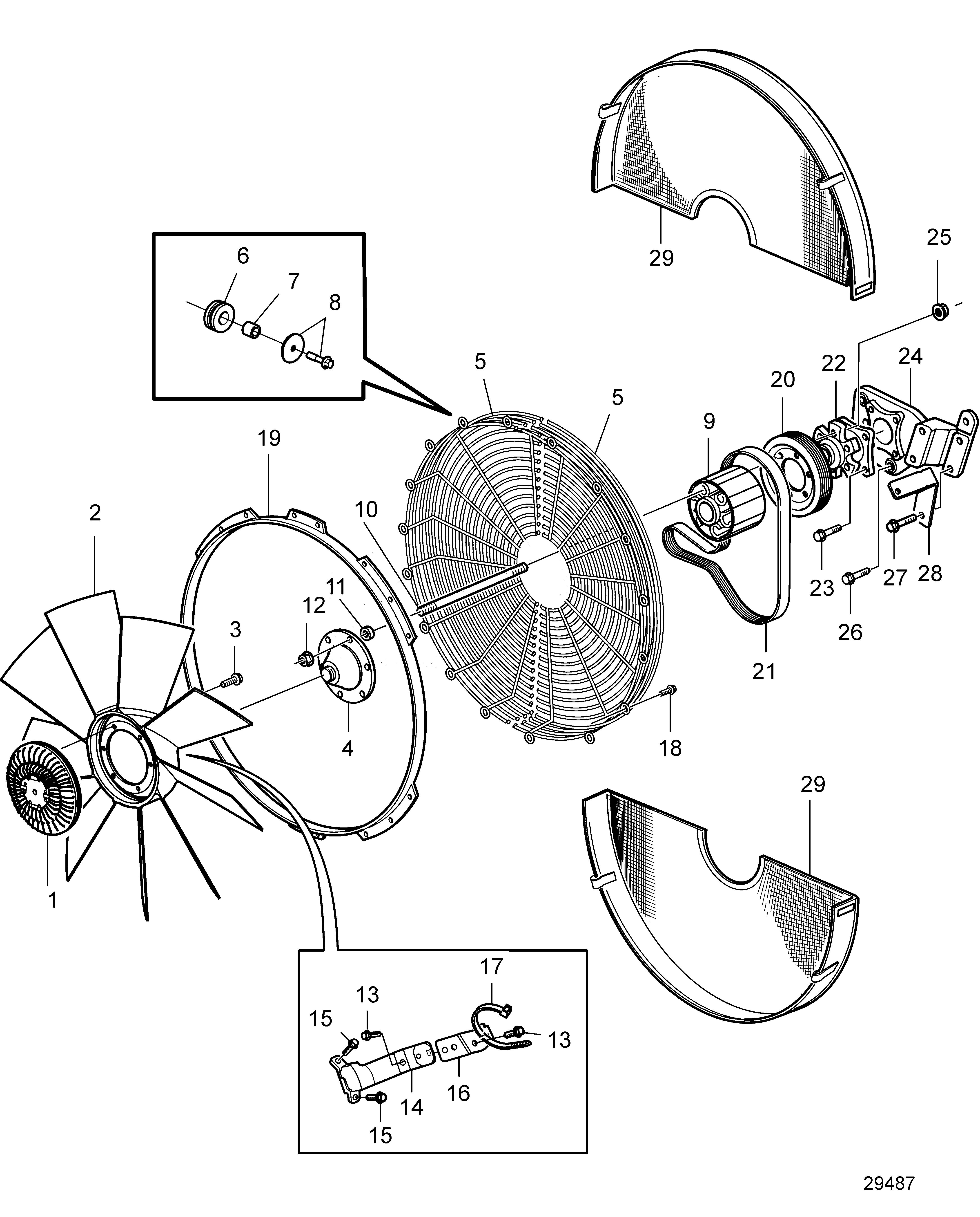 Схема узла Visco Fan. Pusher And Suction Fan, Sn-2016079647
