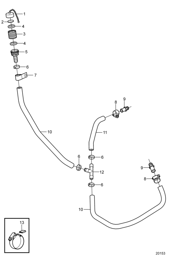 Схема узла Engine Flush System Для Volvo Penta 4.3Gl-A
