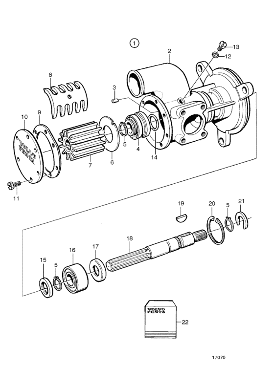 Схема узла Sea Water Pump, Components Для Volvo Penta Tamd63P-A