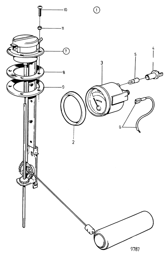 Схема узла Water Gauge Kit 12V: 1140462 Для Volvo Penta 2003-Solas