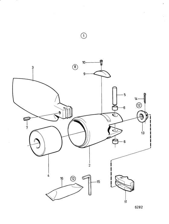 Схема узла Folding Propeller: 850765 Для Volvo Penta Md17C