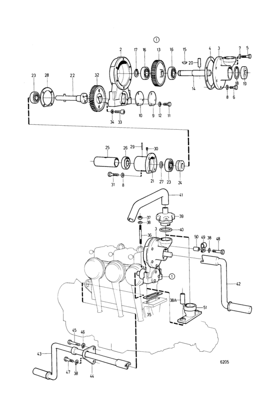 Схема узла Manual Starter And Inst. Components Later Prod Для Volvo Penta Md17C