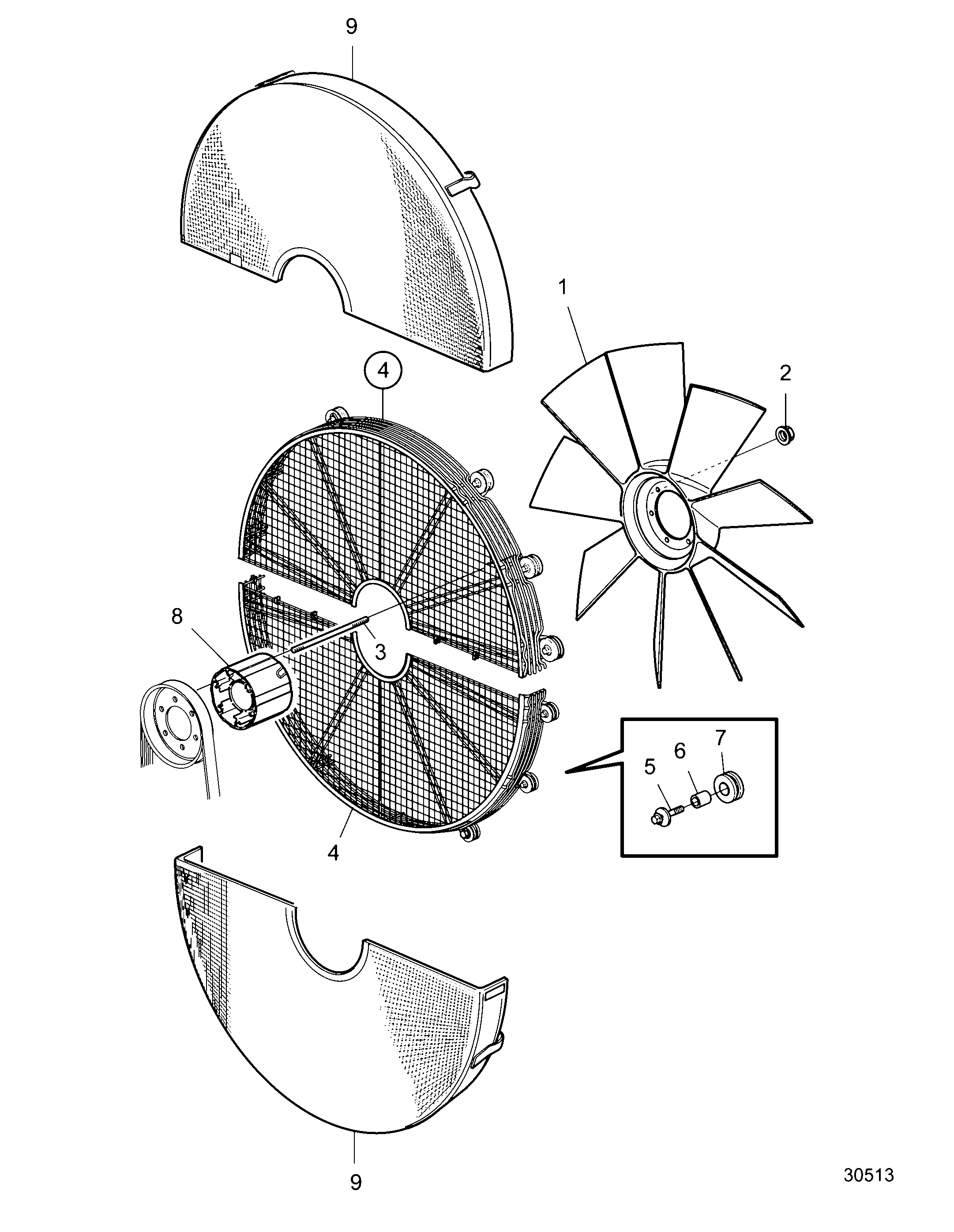 Схема узла Fan. D=890Mm. Pushing