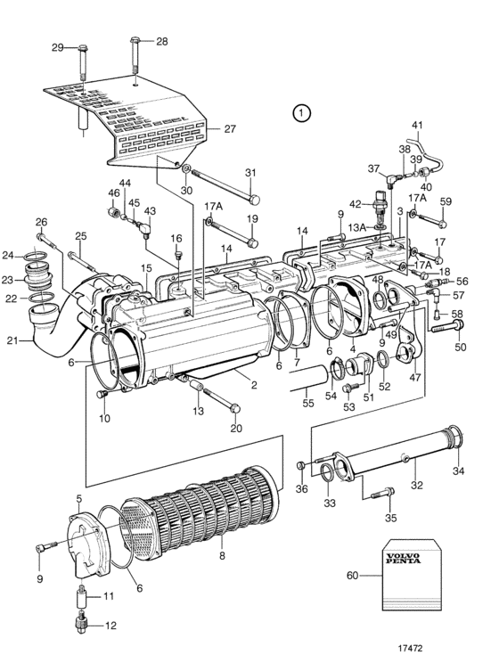 Схема узла Aftercooler Для Volvo Penta Tamd73P-A