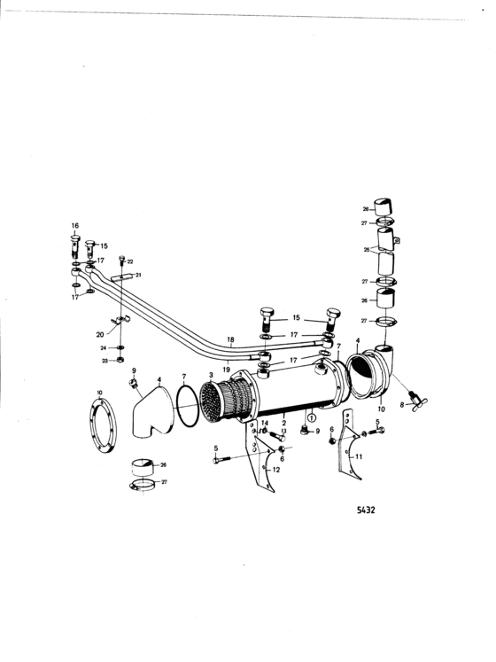 Схема узла Масляный Охладитель Для Volvo Penta Td120Arc