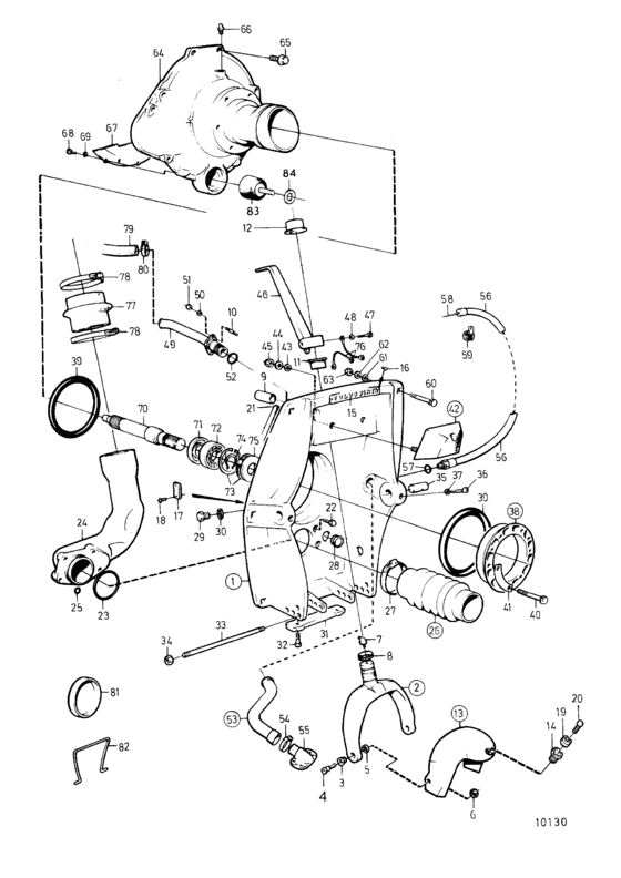 Схема узла Connecting Components Drive Unit Sp-A/Mt Для Volvo Penta 230B