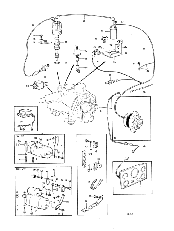 Схема узла Electrical Equipment And Instruments Для Volvo Penta Aq225D