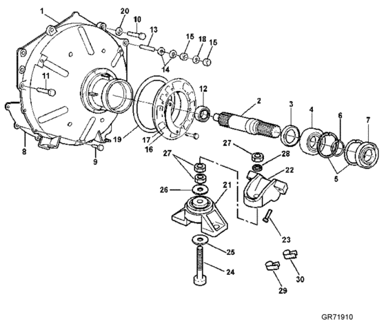 Схема узла Flywheel Housing And Mounts Для Volvo Penta 4.3Gsplke