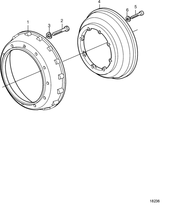 Схема узла Adapter Flywheel And Flywheelhousing Sae 0 Для Volvo Penta Tamd163A-A