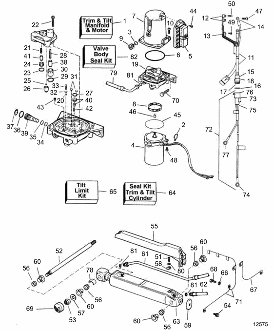 Схема узла Power Trim System Для Volvo Penta Sx-S