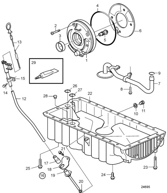 Схема узла Lubricating System Для Volvo Penta D3-110I-A