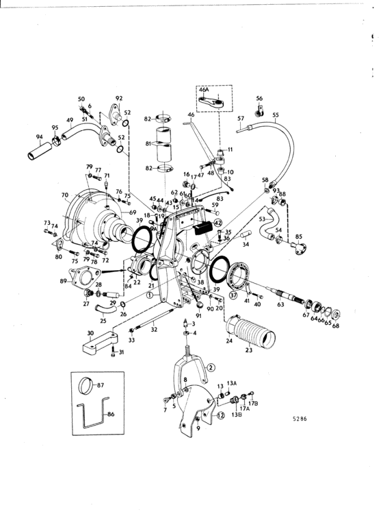 Схема узла Connecting Components Aq Drive Unit 270, 280 Для Volvo Penta Aqd21A