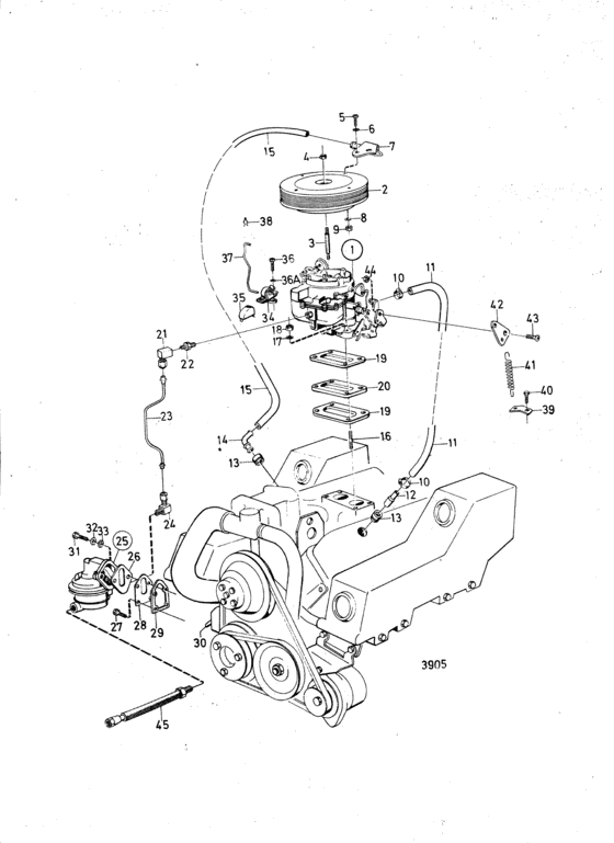 Схема узла Топливная Система Для Volvo Penta Aq200B