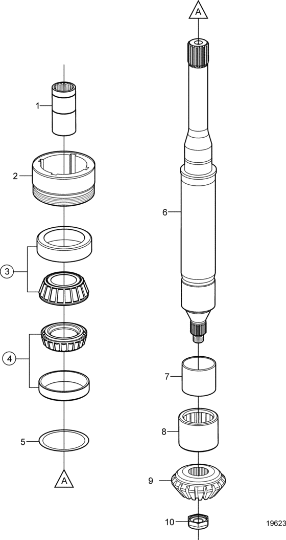 Схема узла Lower Vertical Shaft Для Volvo Penta Dp-Smtd1 1.95