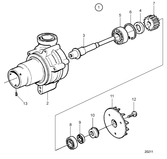 Схема узла Water Pump, Components Для Volvo Penta Tamd165A-A