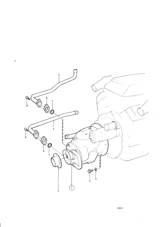 Схема узла Connecting Components Reverse Gear Ms5B Для Volvo Penta 500B