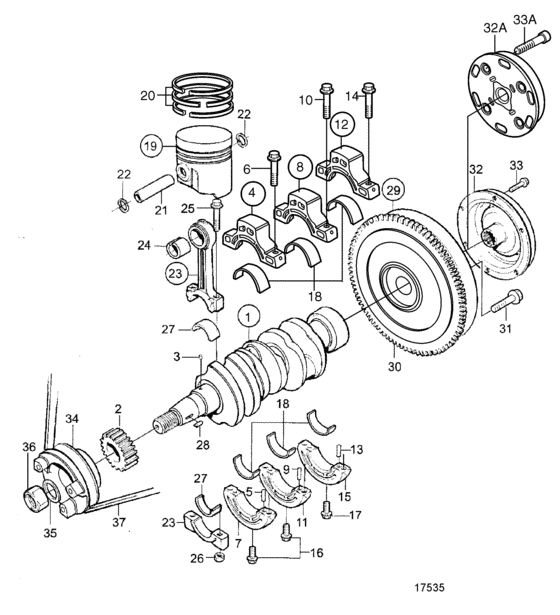 Схема узла Crank Mechanism Для Volvo Penta Md2020D