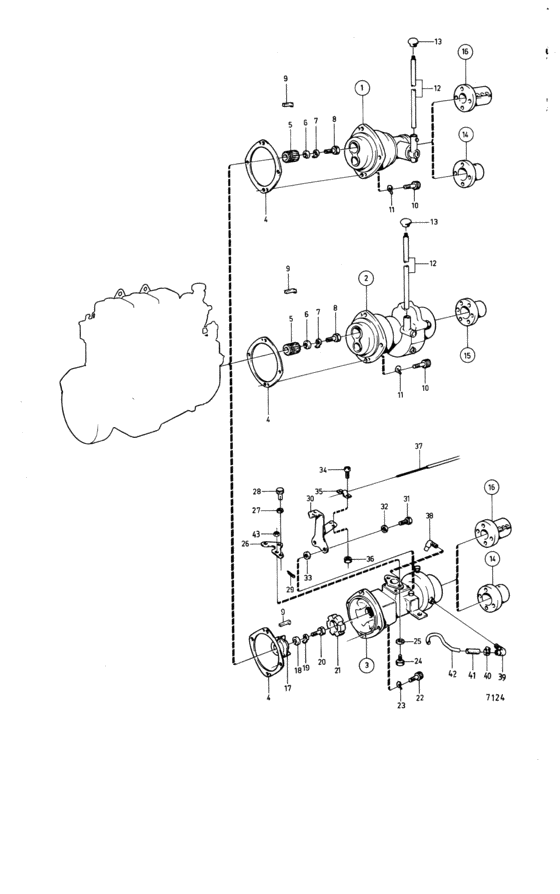 Схема узла Connecting Components Reverse Gear Для Volvo Penta Md3B
