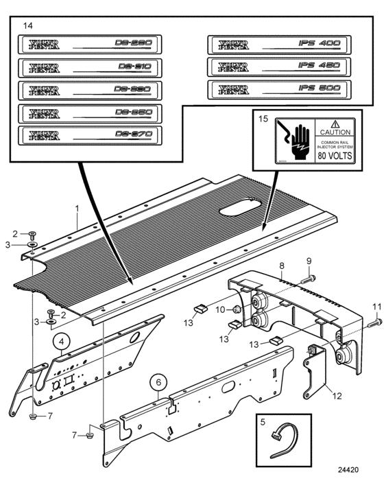 Схема узла Protecting Cover Для Volvo Penta D6-310A-C