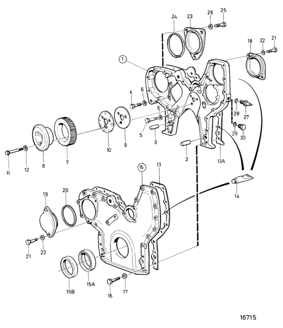 Схема узла Timing Gear Housing Для Volvo Penta Tamd103A-A