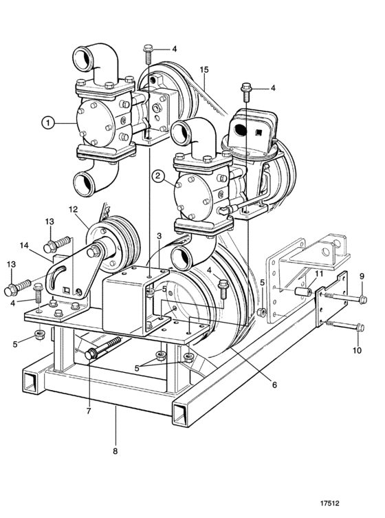 Схема узла Bilge Pump/Flushing Pump 1/4\'\' Для Volvo Penta Tamd63P-A