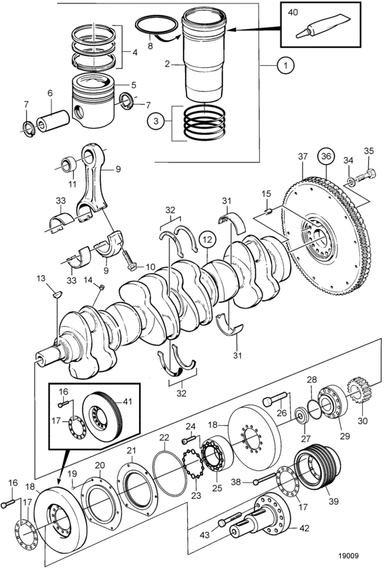 Схема узла Crank Mechanism Sn-1012638799 Для Volvo Penta D12D-A Mg