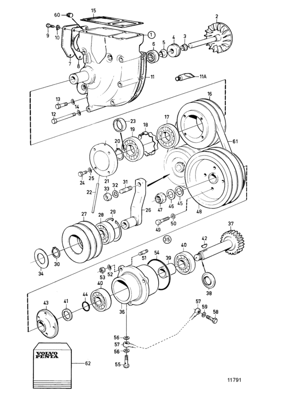 Схема узла Circulation Pump And Drive Device, Sn-Xxxxxxxxxx/257762 Для Volvo Penta Tamd102A