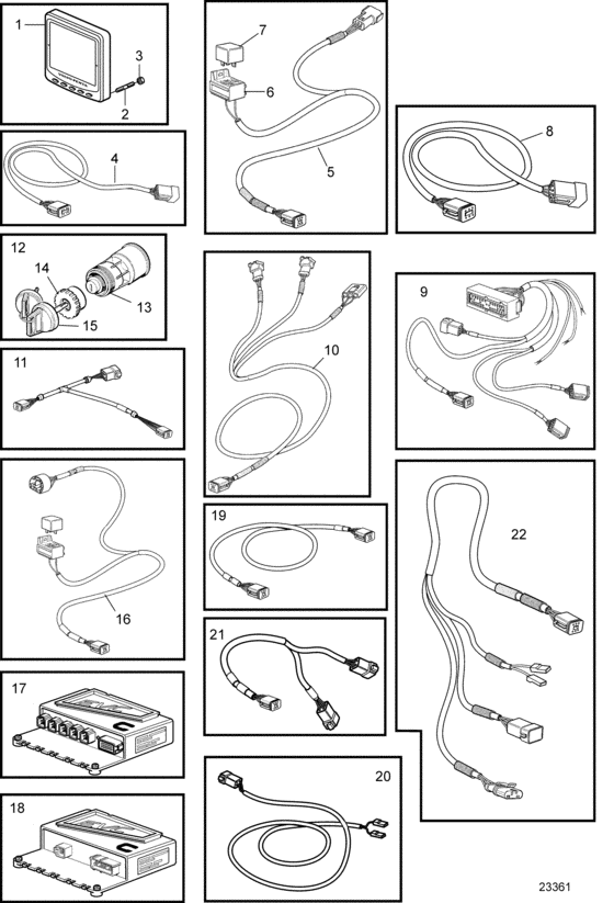 Схема узла Control Unit And Cables, Evc-C Для Volvo Penta D12D-C Mh