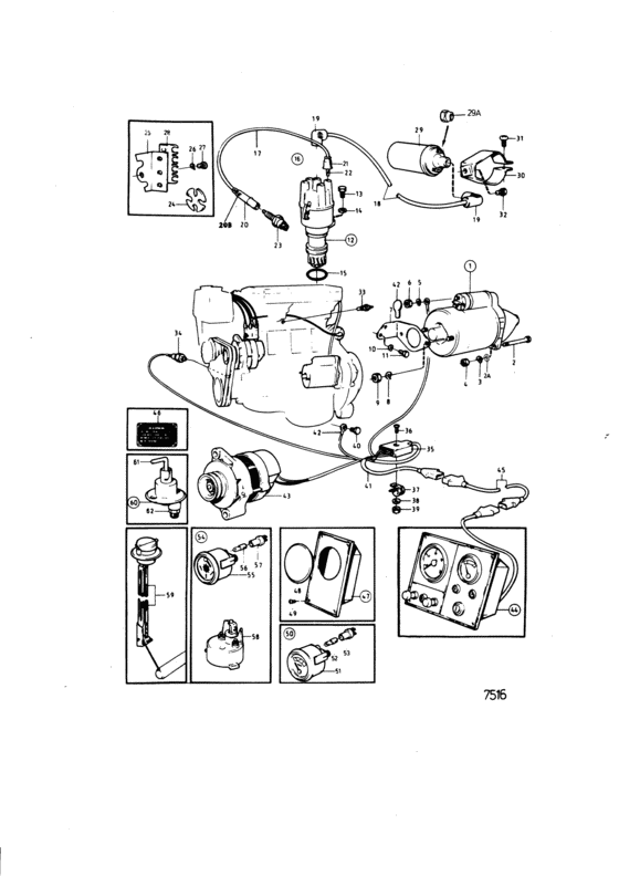 Схема узла Electrical System And Instrument Excl Usa Для Volvo Penta Aq145A