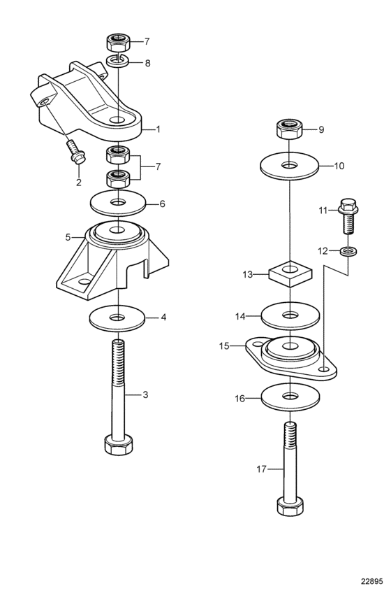 Схема узла Engine Mounts Для Volvo Penta 8.1Gsi-A