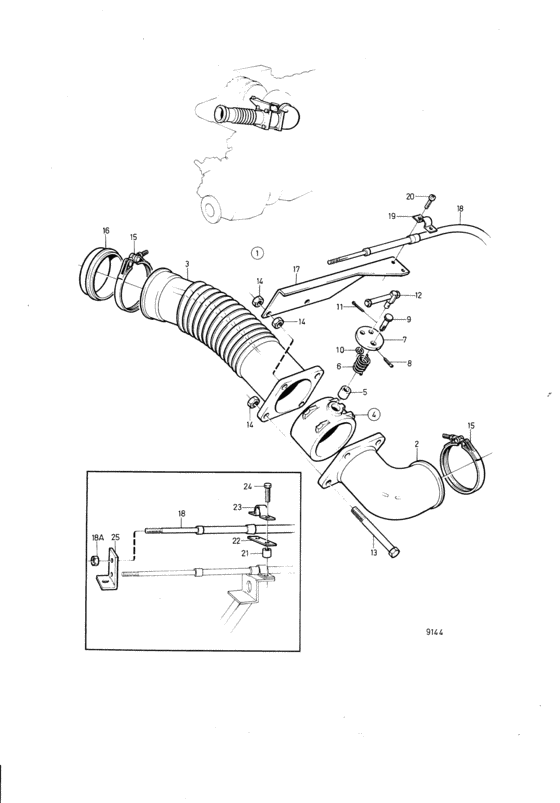 Схема узла Exhaust Line, Dry Для Volvo Penta Tamd31A