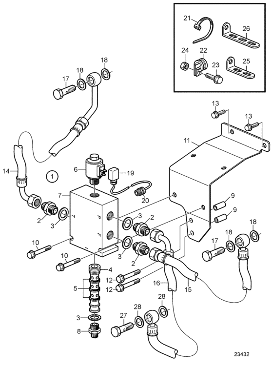 Схема узла Shut-Off Valve Для Volvo Penta D9A2A D9A-Mg