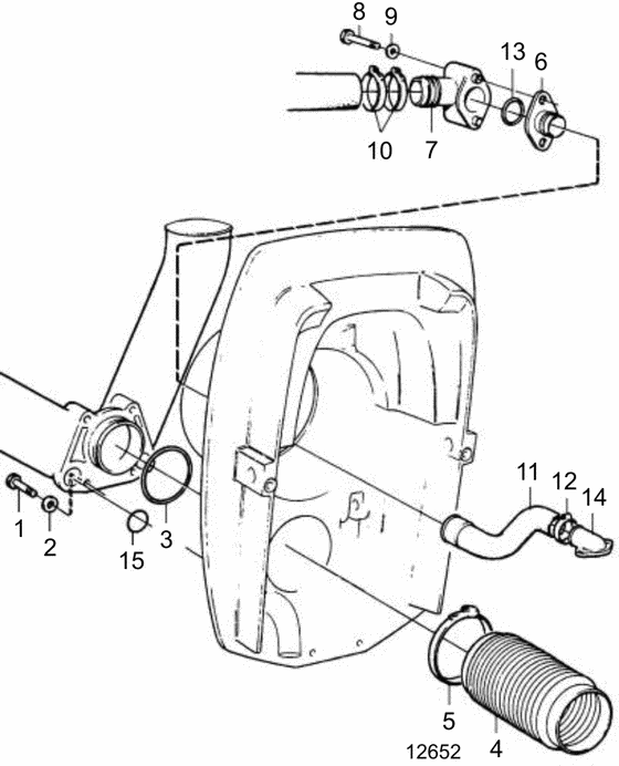 Схема узла Exhaust And Cooling Water Pipe Для Volvo Penta Dpx-R