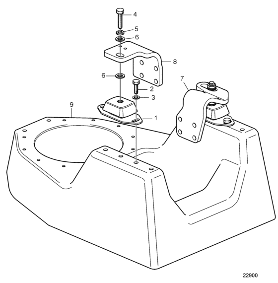 Схема узла Engine Suspension, Sail Boat Drive Unit Для Volvo Penta D1-30A