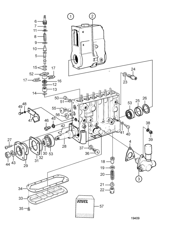 Схема узла Fuel Injection Pump, Components: 3828439 Для Volvo Penta Tmd122A