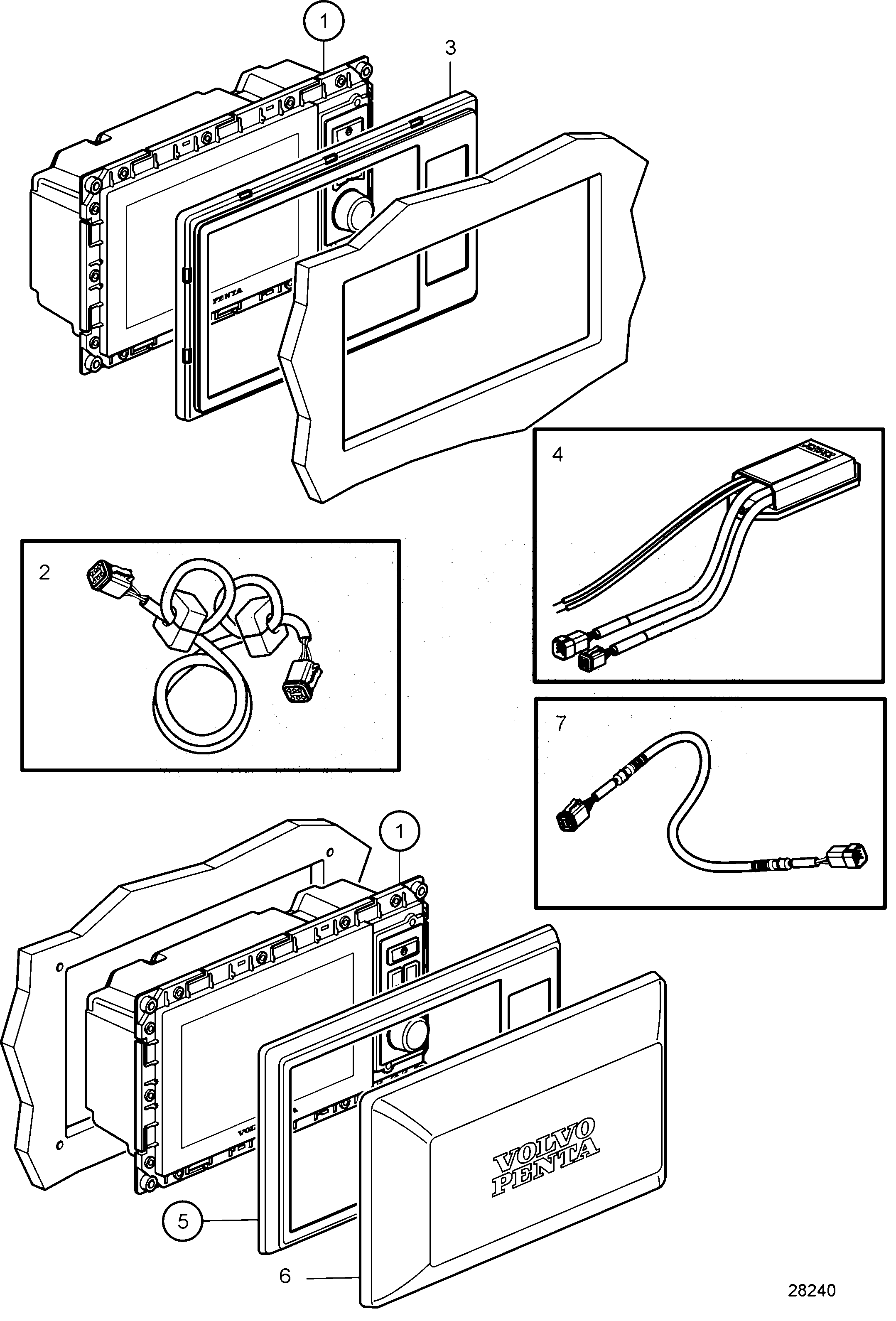 Схема узла 7\'\' Alarm Handling Display, Commercial, Evc 2.0