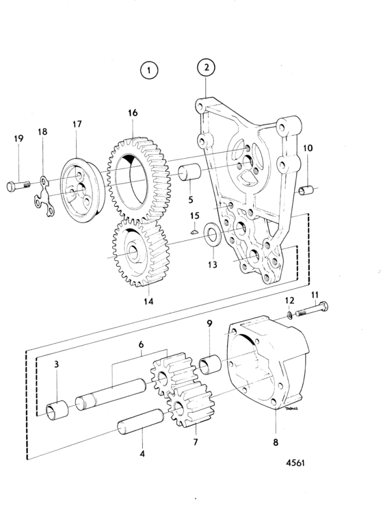 Схема узла Масляный Насос Для Volvo Penta Aqd40A