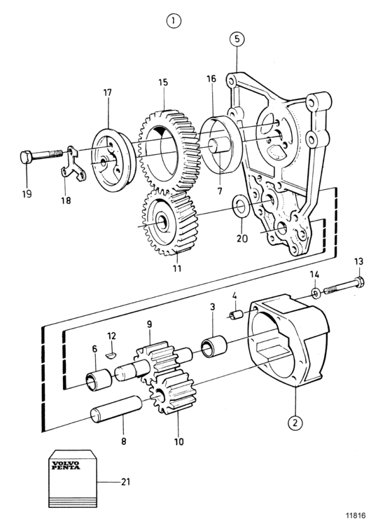 Схема узла Масляный Насос Для Volvo Penta Tmd100C