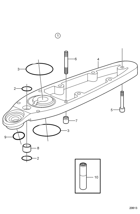 Схема узла Extension Kit 1\'\' Для Volvo Penta Dpx-S 1.78