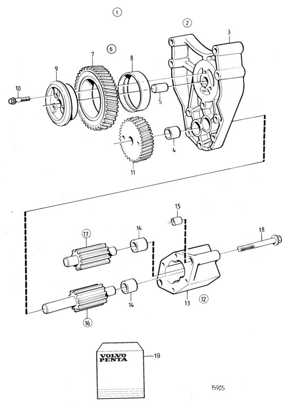 Схема узла Масляный Насос: 477547 Для Volvo Penta Tamd71B